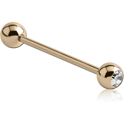 14K GOLD JEWELLED BARBELL