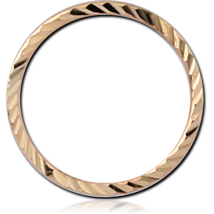 14K GOLD SEAMLESS RING WITH DIAMOND CUTTING