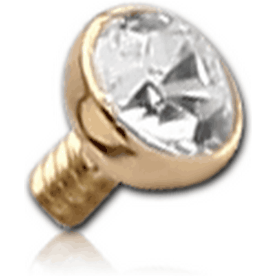18K GOLD BEZEL SET DIAMOND ATTACHMENT FOR 1.2MM INTERNALLY THREADED PINS