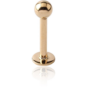 18K GOLD LABRET WITH HOLLOW BALL