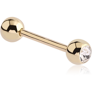 18K GOLD DOUBLE JEWELLED MICRO BARBELL