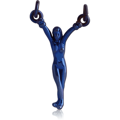 ANODISED SURGICAL STEEL HANGING WOMAN FOR NIPPLE BARBELL