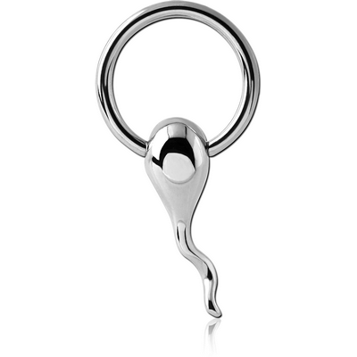 SURGICAL STEEL BALL CLOSURE RING WITH ATTACHMENT - SPERM
