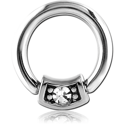 SURGICAL STEEL BALL CLOSURE RING WITH JEWELLED ATTACHMENT