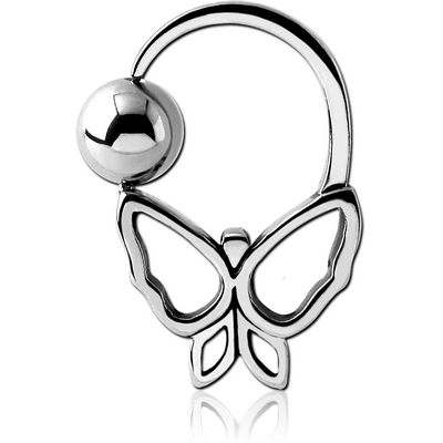 SURGICAL STEEL BUTTERFLY SIDE BALL CLOSURE RING
