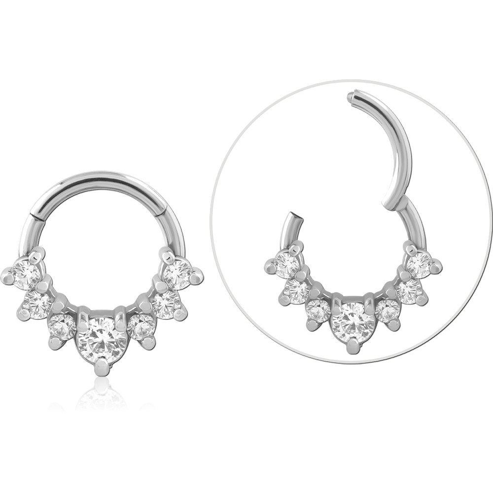 SURGICAL STEEL JEWELED HINGED SEGMENT RING