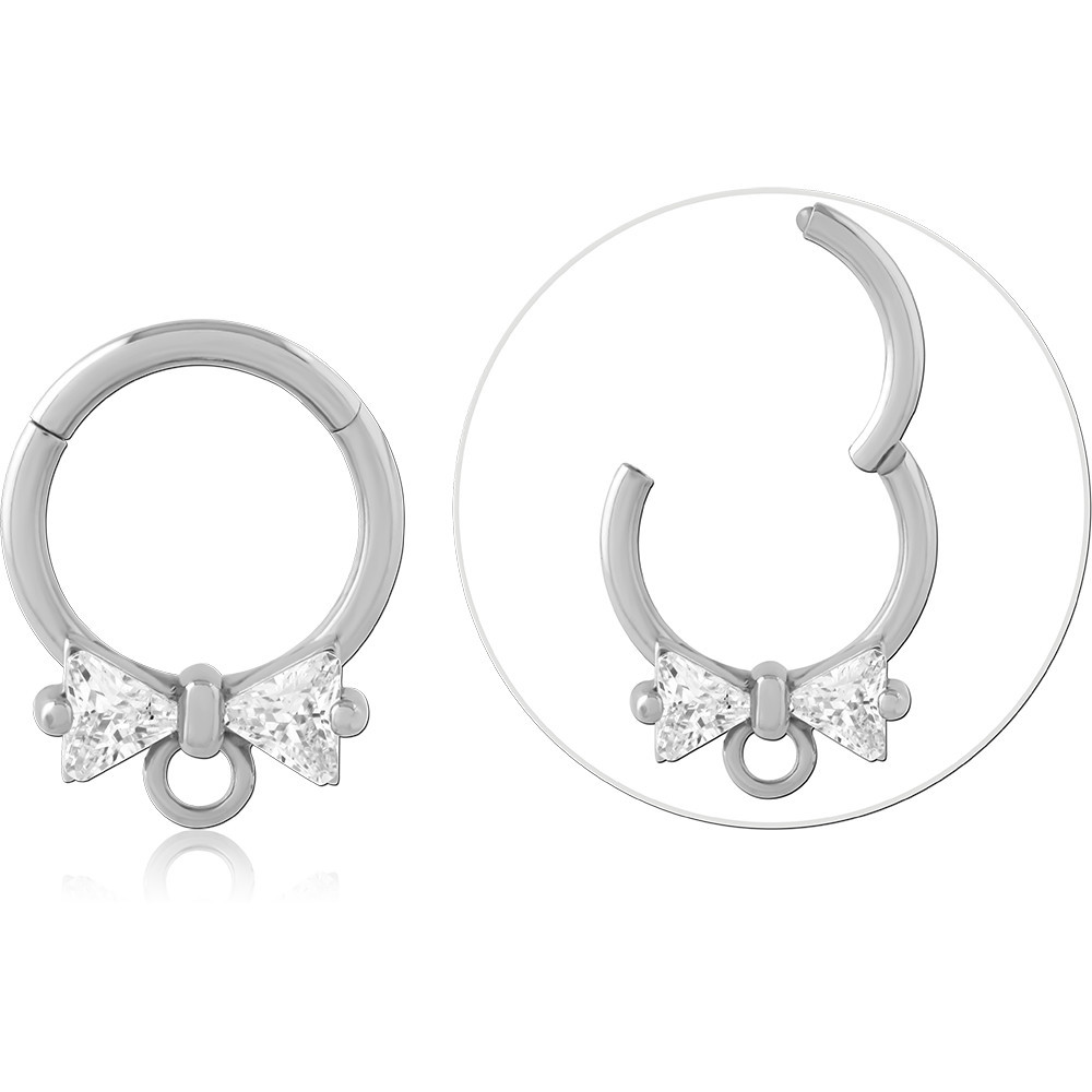 SURGICAL STEEL HINGE SEGMENT RING JEWELED