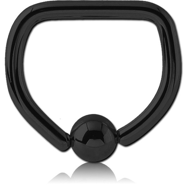 BLACK PVD COATED SURGICAL STEEL BALL CLOSURE D-RING