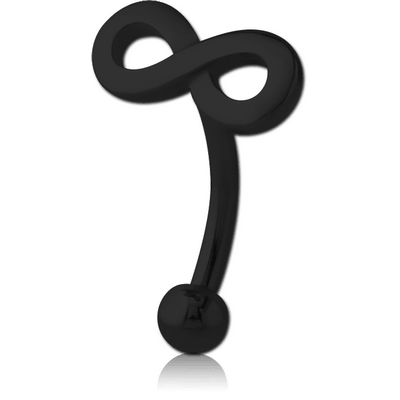 BLACK PVD COATED SURGICAL STEEL FANCY CURVED MICRO BARBELL - INFINITY