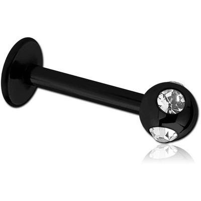 BLACK PVD COATED SURGICAL STEEL JEWELLED SATELLITE MICRO LABRET