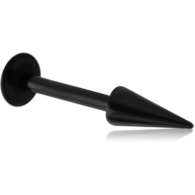 BLACK PVD COATED SURGICAL STEEL MICRO LABRET WITH LONG CONE