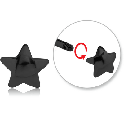 BLACK PVD COATED SURGICAL STEEL ATTACHMENT FOR 1.6 MM THREADED PIN - STAR