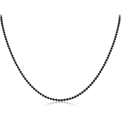 BLACK PVD COATED STAINLESS STEEL BALL CHAIN 60CMS WIDTH*2.4MM