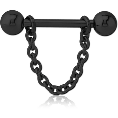 BLACK PVD COATED SURGICAL STEEL CHAIN NIPPLE SHIELD