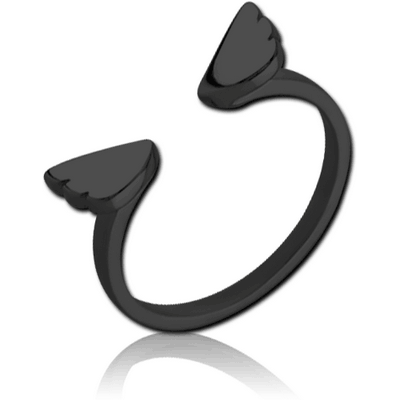 BLACK PVD COATED SURGICAL STEEL OPEN RING