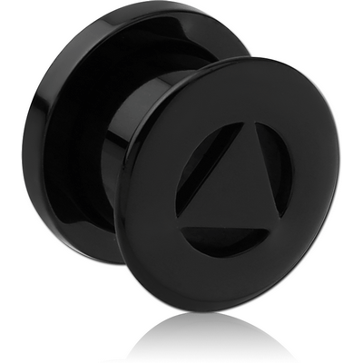 BLACK PVD COATED SURGICAL STEEL THREADED TUNNEL - TRIANGLE