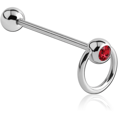 SURGICAL STEEL JEWELLED SLAVE BARBELL