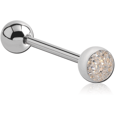 SURGICAL STEEL CRYSTALINE JEWELLED BARBELL