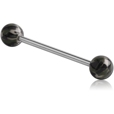 SURGICAL STEEL BARBELL WITH PAINTED BALL - NOT FOR TONGUE USE