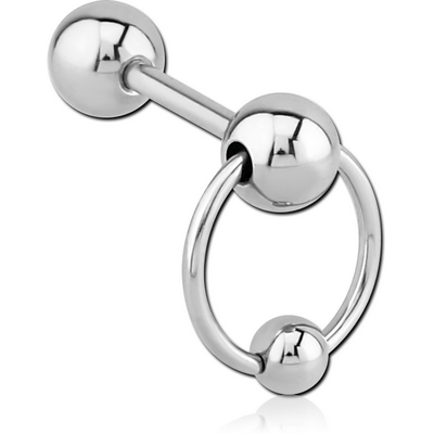 SURGICAL STEEL RING BELL BARBELL
