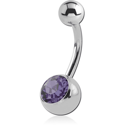 SURGICAL STEEL SWAROVSKI CRYSTAL JEWELED NAVEL BANANA
