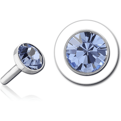 SURGICAL STEEL SWAROVSKI CRYSTAL JEWELED PUSH FIT DISC FOR BIOFLEX INTERNAL LABRET