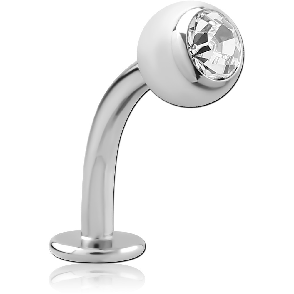 SURGICAL STEEL JEWELED CURVED LABRET
