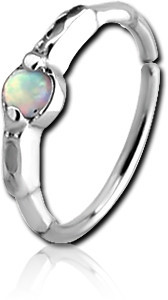 316L SURGICAL STEEL SYNTHETIC OPAL SEAMLESS RING