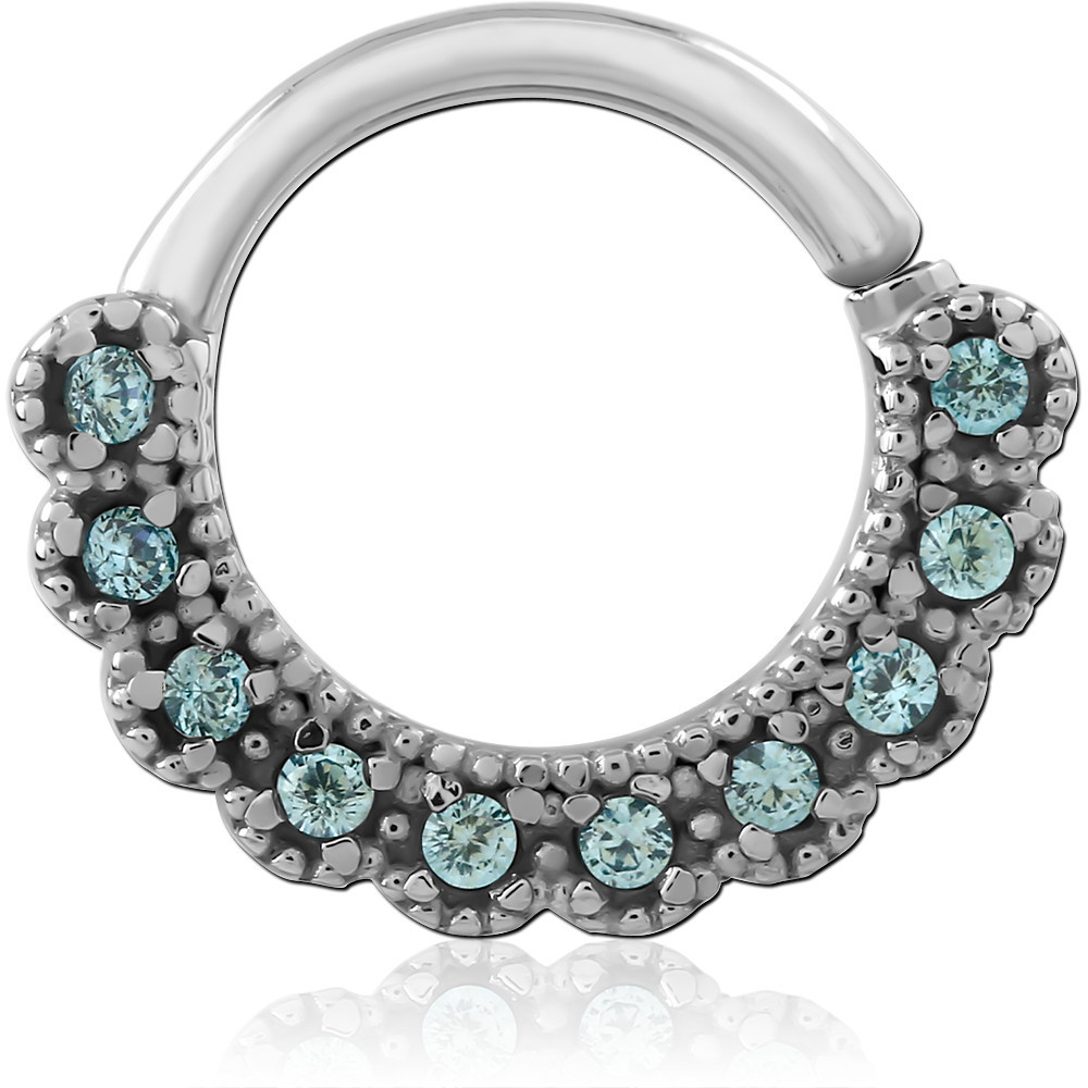 SURGICAL STEEL JEWELED SEAMLESS RING