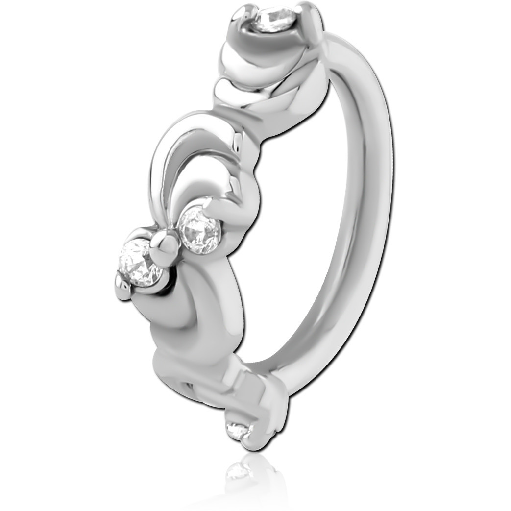 SURGICAL STEEL JEWELED SEAMLESS RING