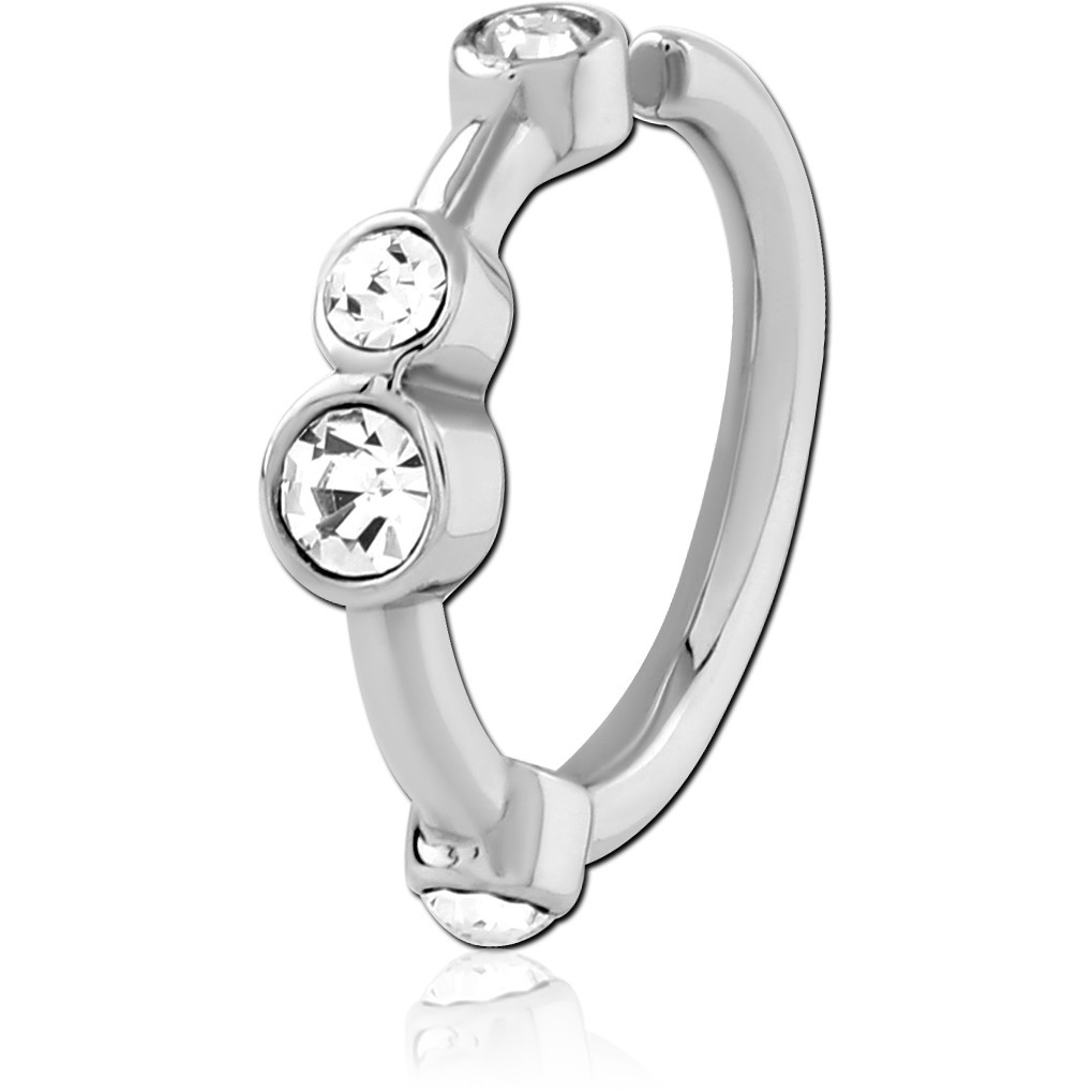 SURGICAL STEEL JEWELED SEAMLESS RING