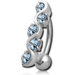 SILVER JEWELED REVERSE NAVEL BANANA