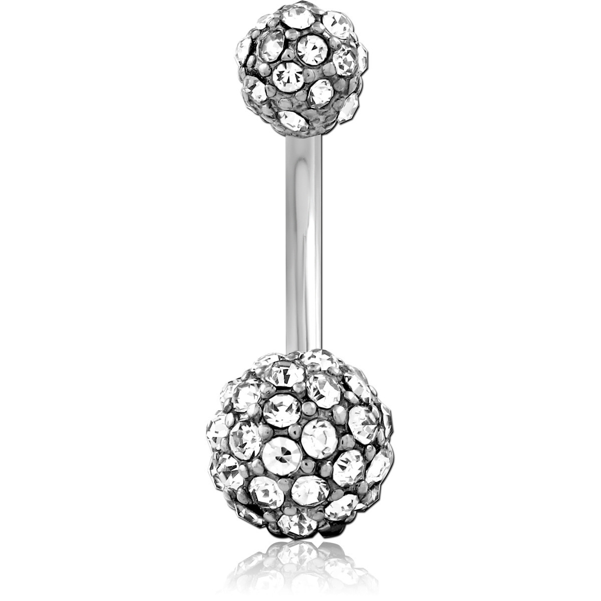 SURGICAL STEEL DOUBLE JEWELED NAVEL BANANA