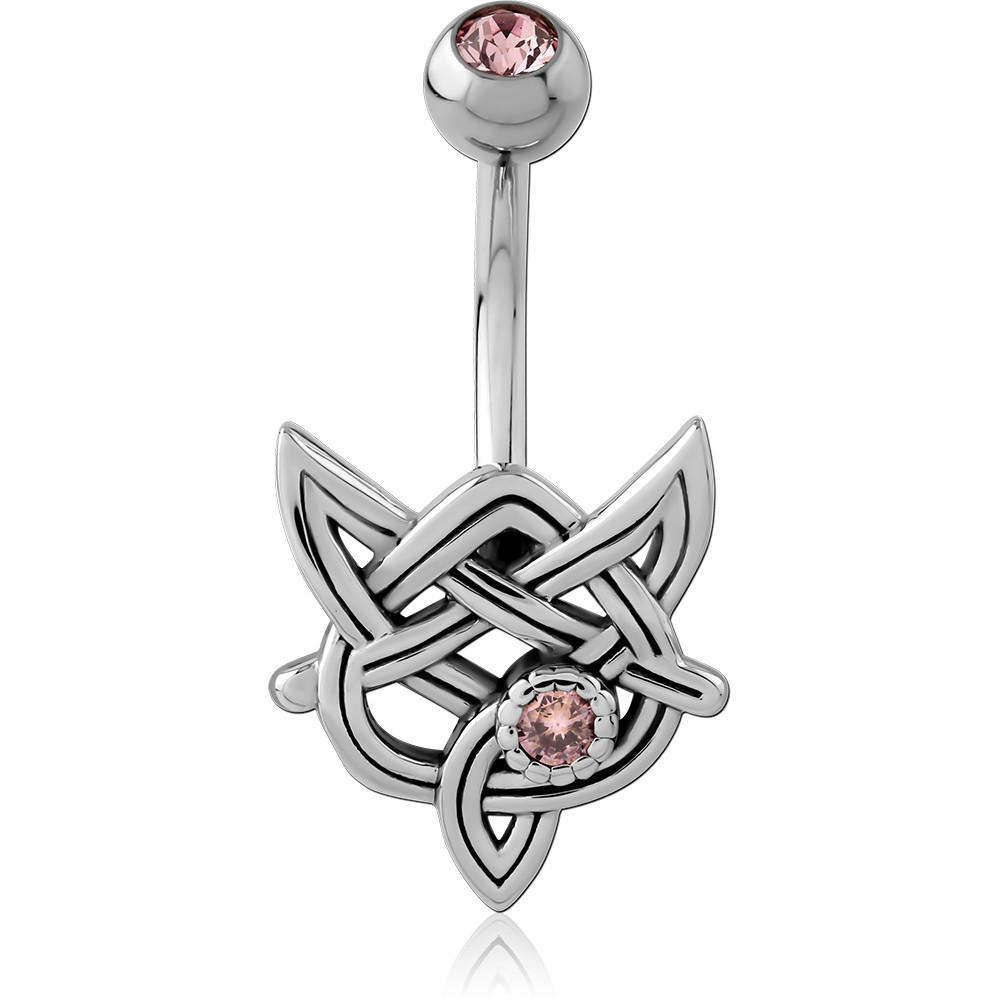 SURGICAL STEEL JEWELED NAVEL BANANA
