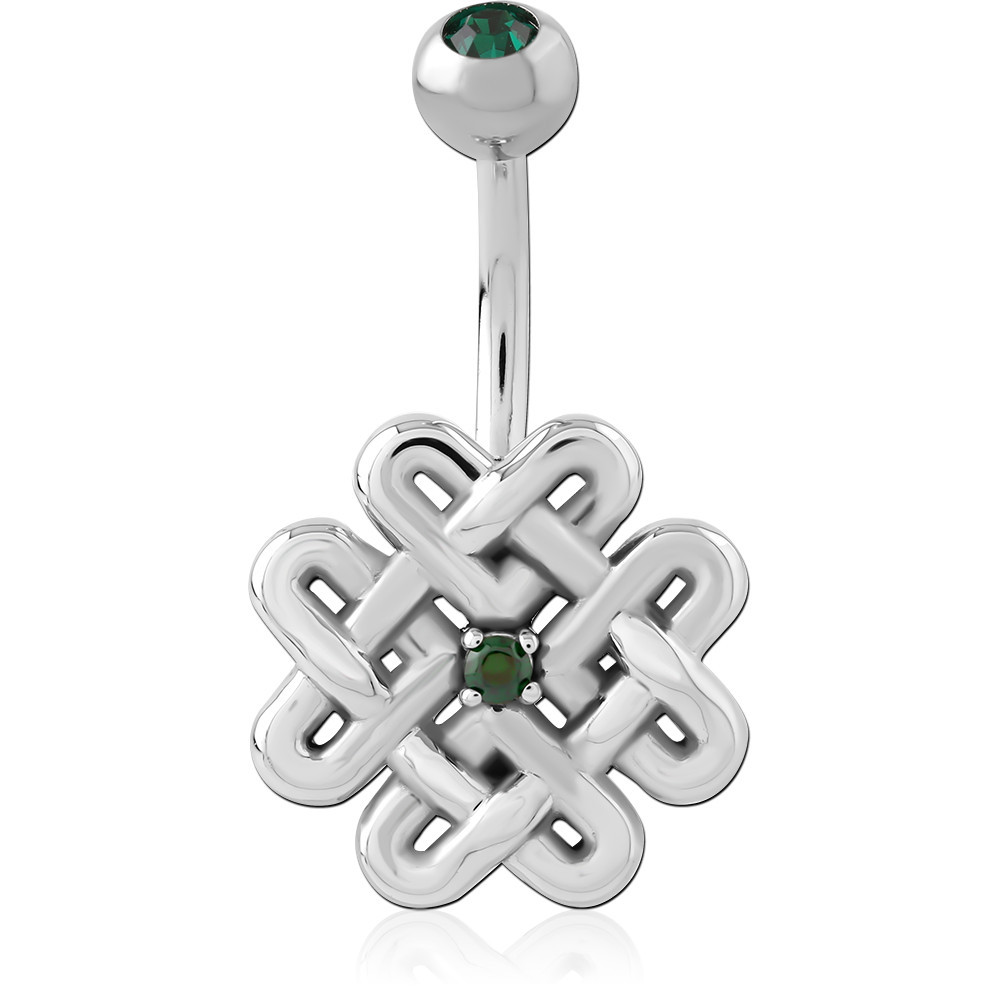 SURGICAL STEEL JEWELED NAVEL BANANA