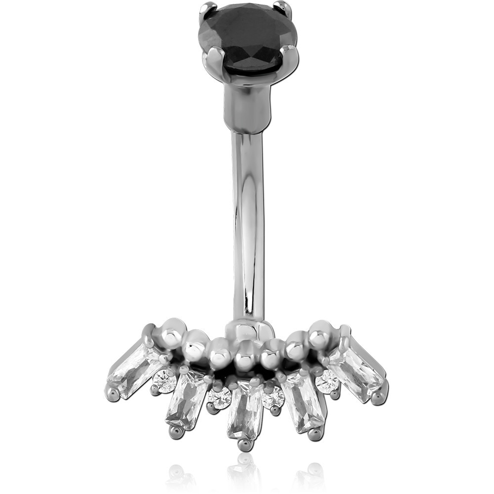 SURGICAL STEEL JEWELED NAVEL BANANA