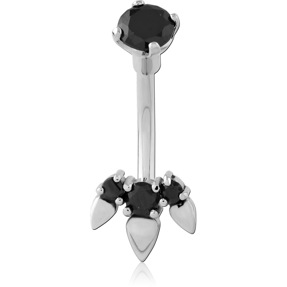 SURGICAL STEEL JEWELED NAVEL BANANA