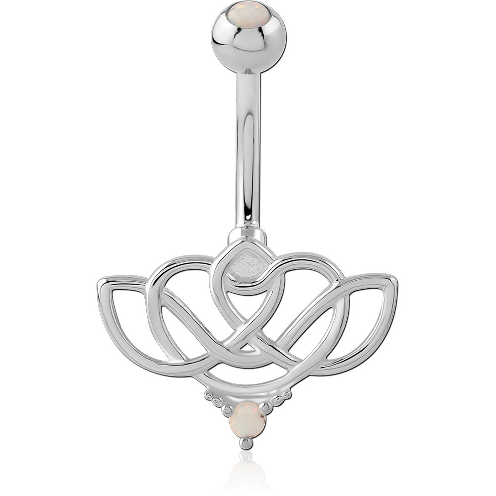 SURGICAL STEEL JEWELED NAVEL BANANA