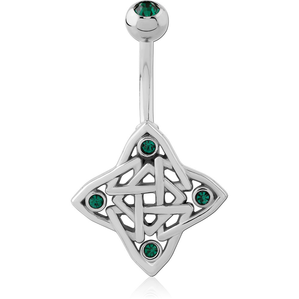 SURGICAL STEEL JEWELED NAVEL BANANA