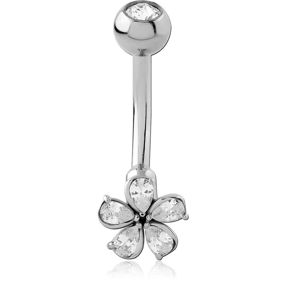 SURGICAL STEEL JEWELED NAVEL BANANA