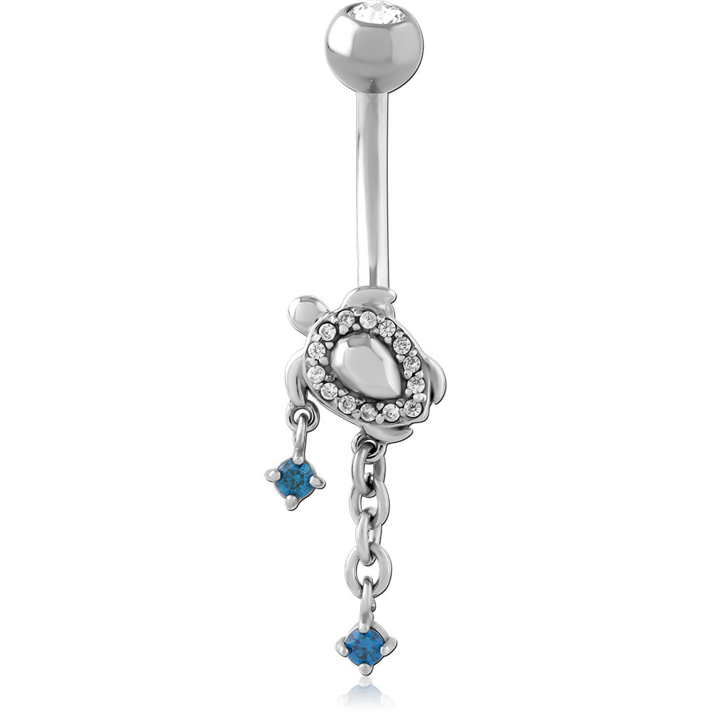 SURGICAL STEEL JEWELED NAVEL BANANA
