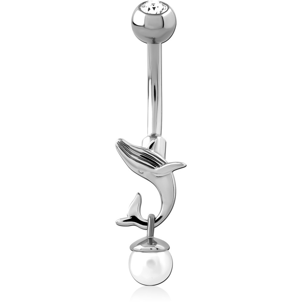 SURGICAL STEEL JEWELED NAVEL BANANA