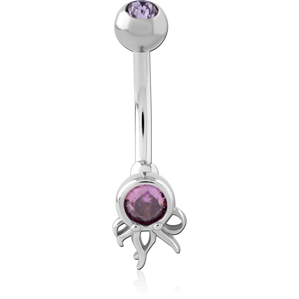 SURGICAL STEEL JEWELED NAVEL BANANA