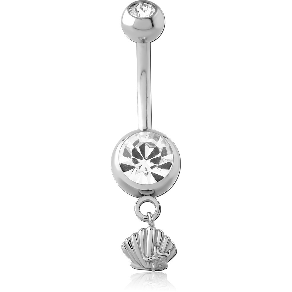 SURGICAL STEEL JEWELED NAVEL BANANA