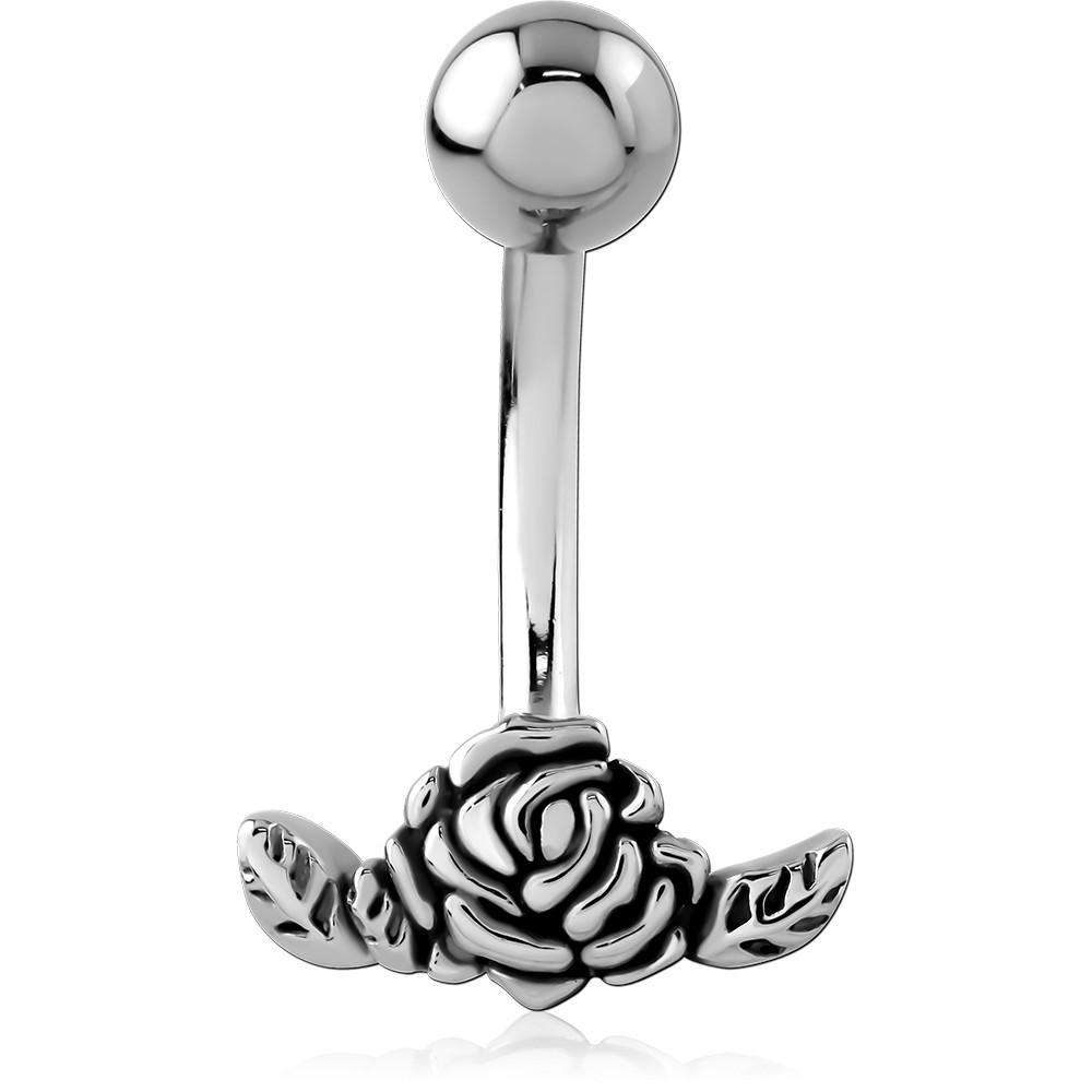 SURGICAL STEEL JEWELED NAVEL BANANA