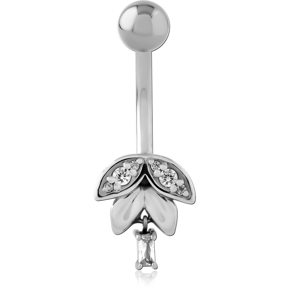 SURGICAL STEEL JEWELED NAVEL BANANA