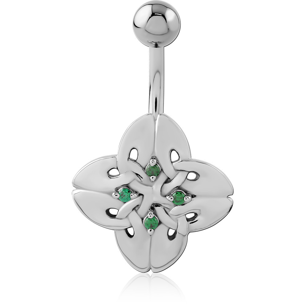 SURGICAL STEEL JEWELED NAVEL BANANA