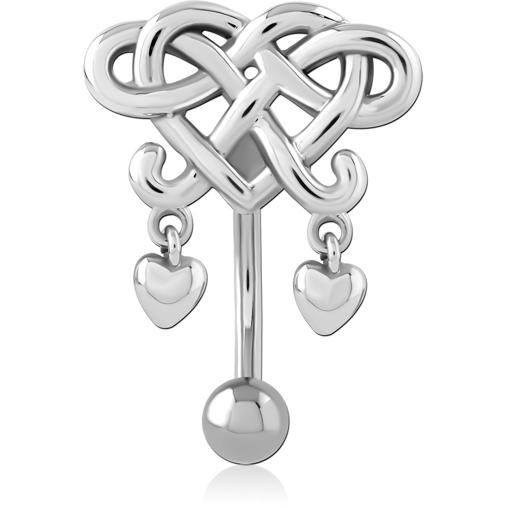 SURGICAL STEEL JEWELED NAVEL BANANA