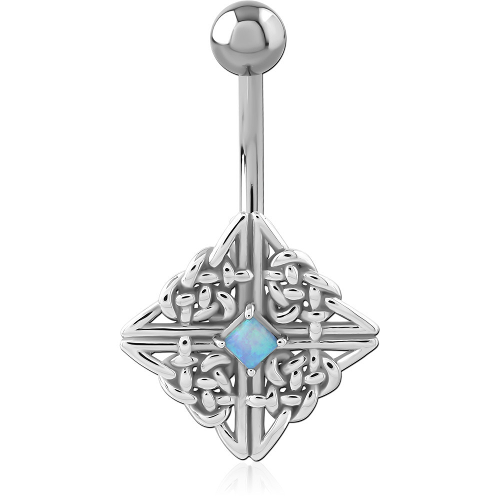 SURGICAL STEEL JEWELED NAVEL BANANA