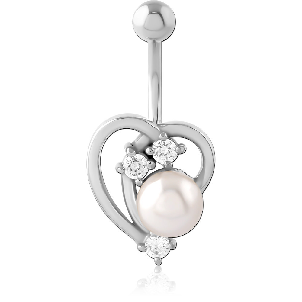 SURGICAL STEEL JEWELED NAVEL BANANA